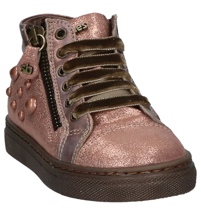 STONES and BONES Chaussures hautes en Or rose en cuir (223368)