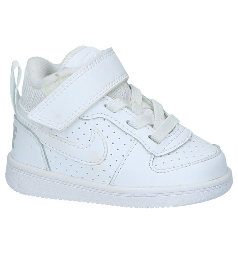 Nike Court Borough Baskets hautes en Blanc en cuir (205813)