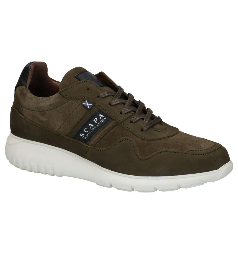 Scapa Kaki Veterschoenen in nubuck (281333)