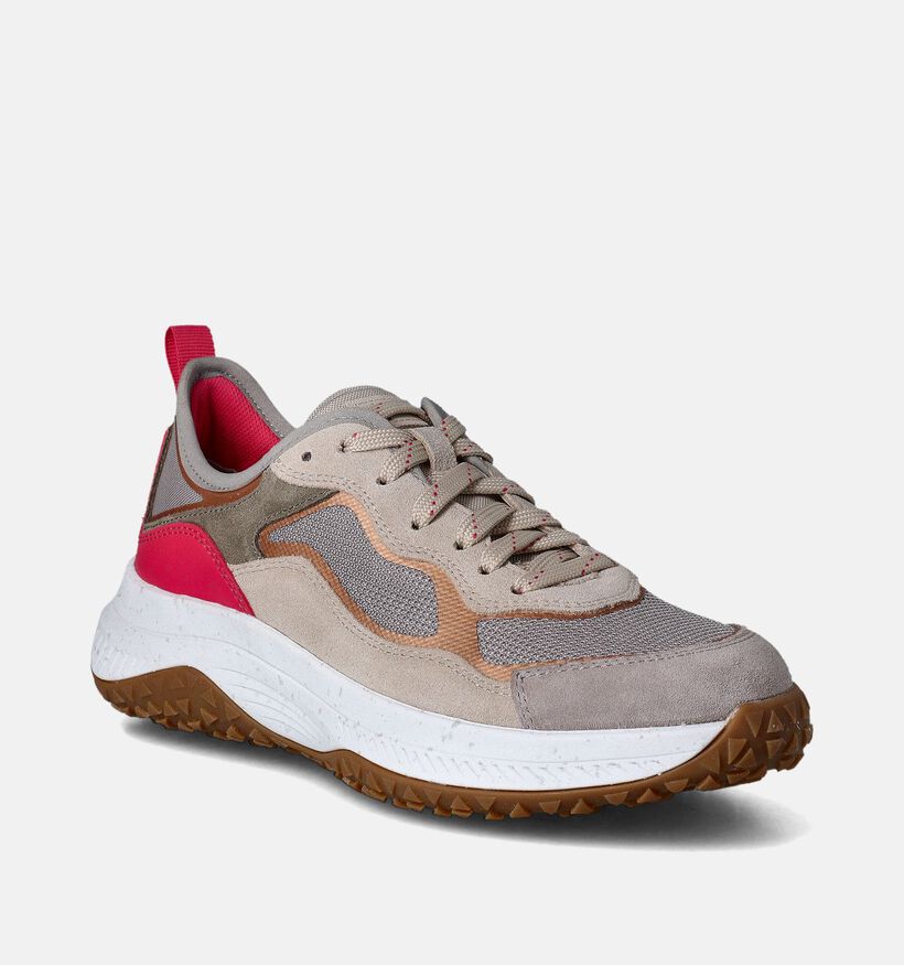 Geox Oliviera Grip Grijze Sneakers voor dames (351675) - geschikt voor steunzolen