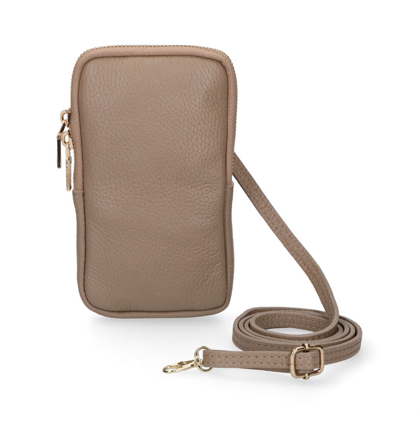 Dolce C. Taupe Telefoontasje in leer (312693)