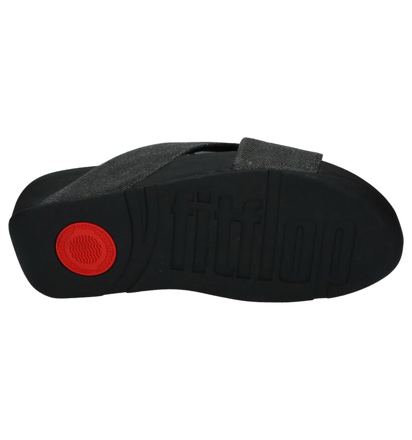 FitFlop Lulu Cross Slide Sandals Shimmer-Denim Zwart, , pdp