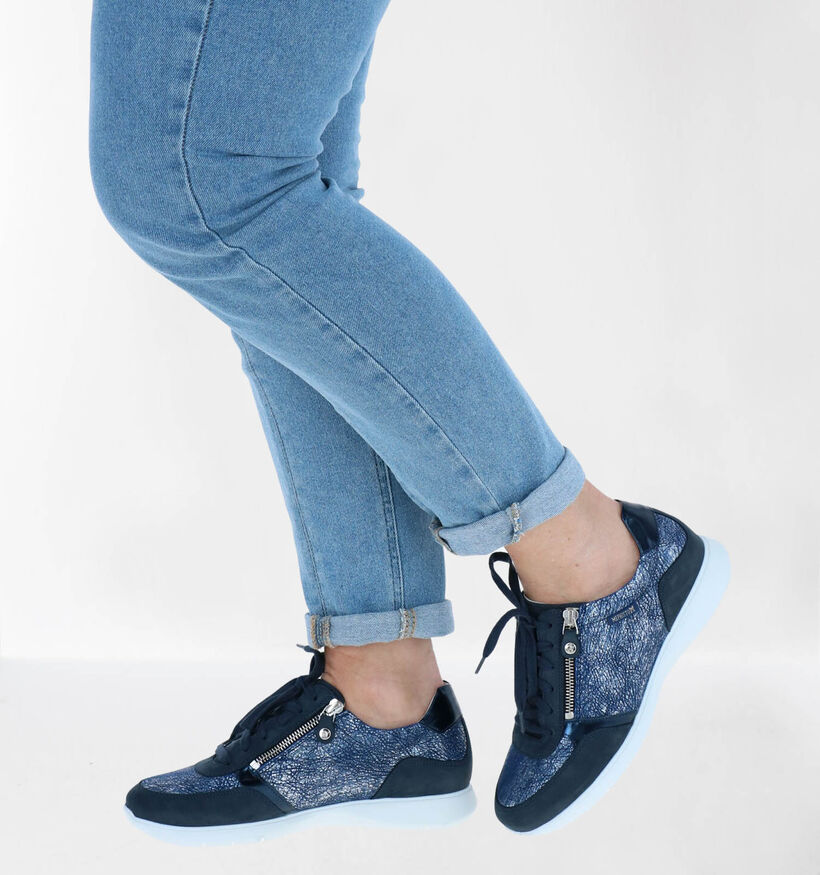 Mephisto Monia Chaussures à lacets en Bleu en cuir (287420)