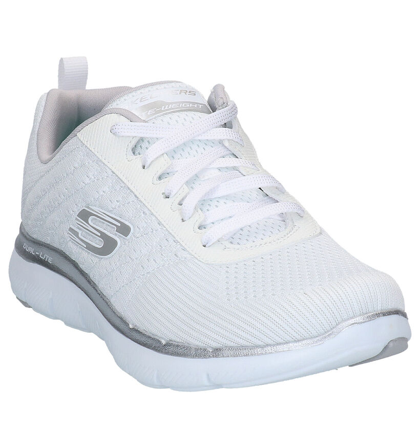 Skechers Flex Appeal 2.0 Witte Sneakers in stof (272798)