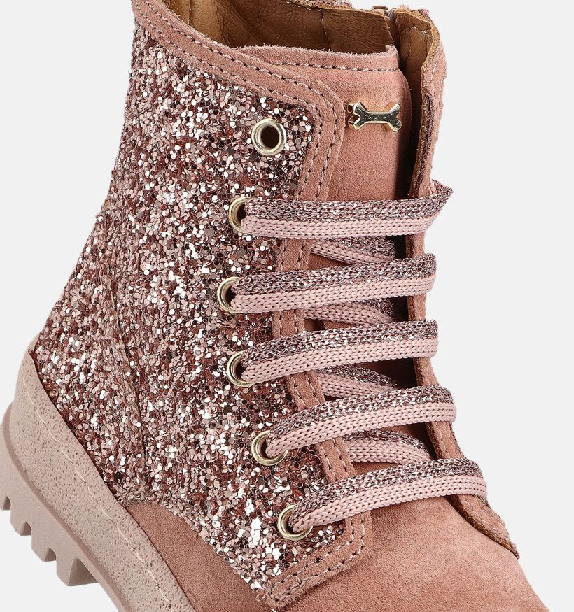 STONES and BONES Blesa Roze Glitter Veterboots voor meisjes (361969) - geschikt voor steunzolen
