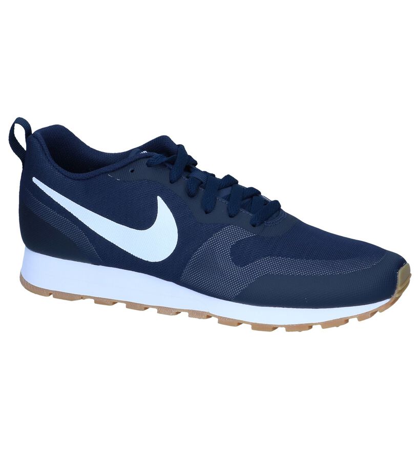Donkerblauwe Sneakers Nike MD Runner in stof (237859)