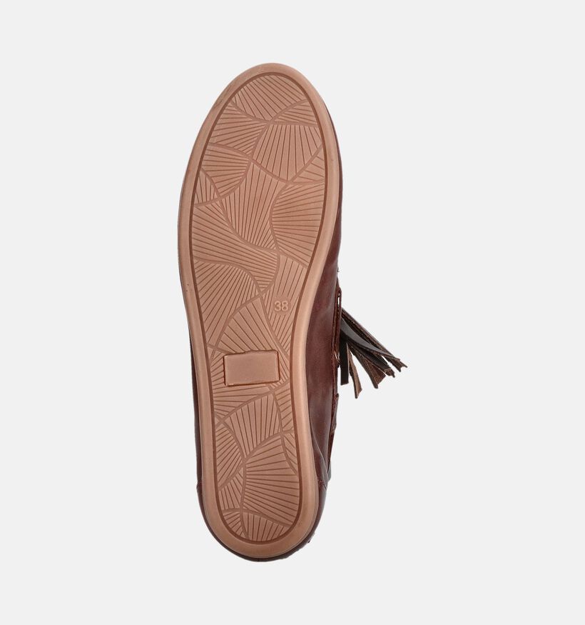 PS Poelman Chaussures bateau en Brun fonc&eacute; pour femmes (384353)