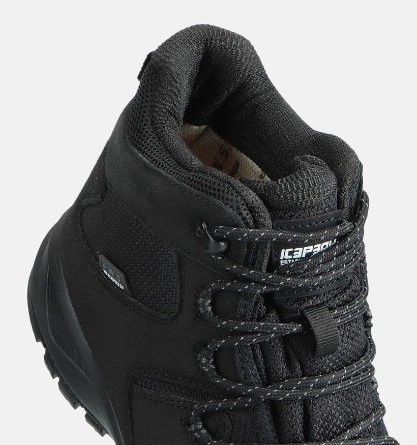 ICEPEAK Ansio Chaussures de randonnée en Noir pour hommes (361834) - pour semelles orthopédiques