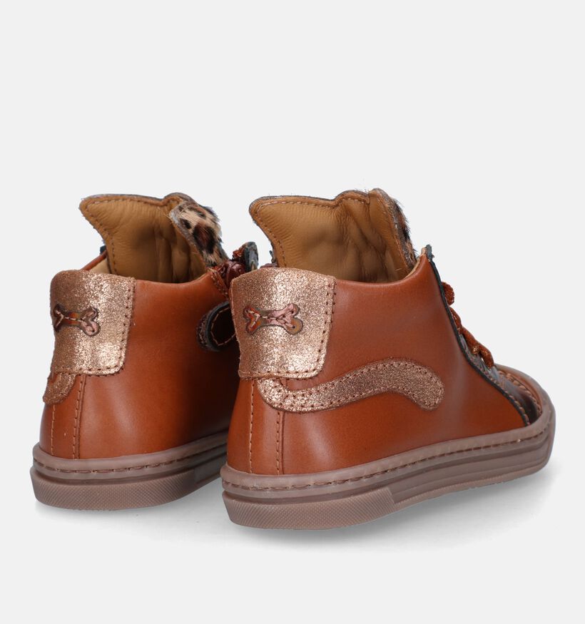 STONES and BONES Cognac Hoge schoenen voor meisjes (329438) - geschikt voor steunzolen
