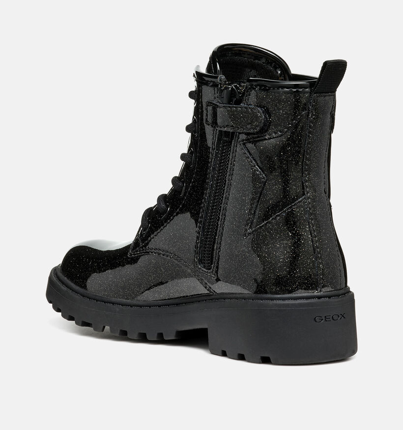 Geox Casey Girl Zwarte Boots met Veters en Rits voor meisjes (376269) - geschikt voor steunzolen
