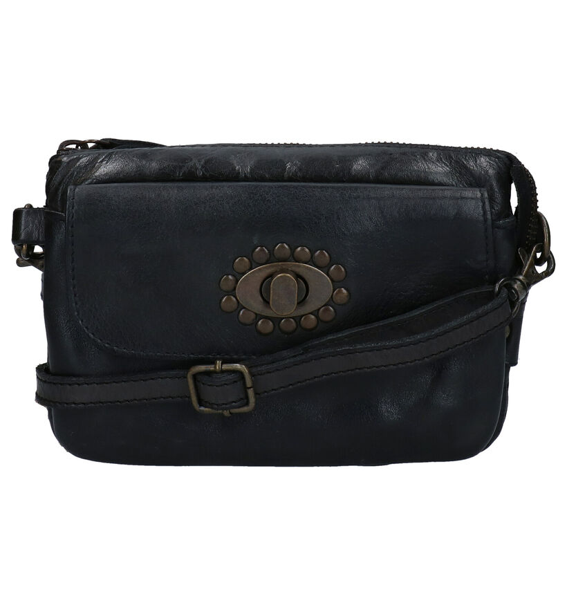 Bear Design Zwarte Crossbody Tas in leer (284321)