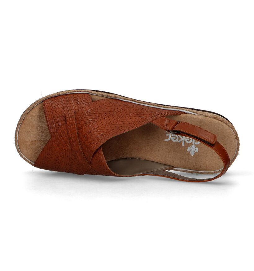 Rieker Cognac Sandalen met sleehak voor dames (323574)