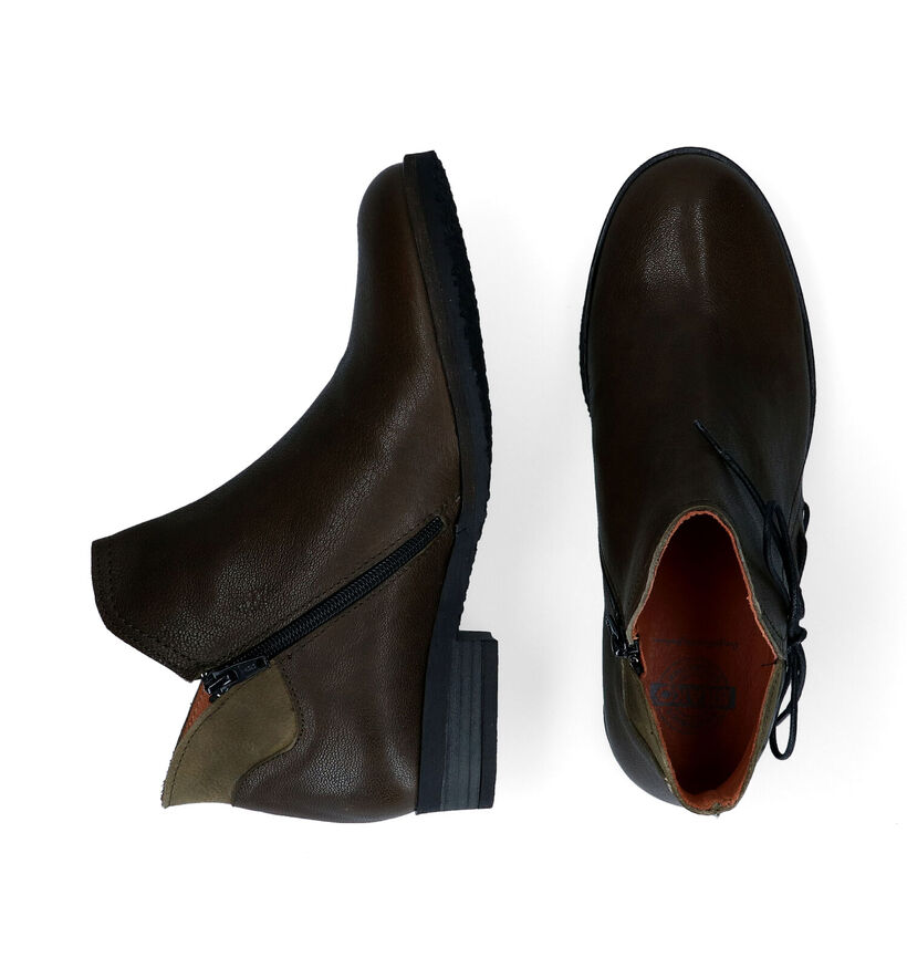 Brako Bottines plates en Vert kaki pour femmes (299287) - pour semelles orthopédiques