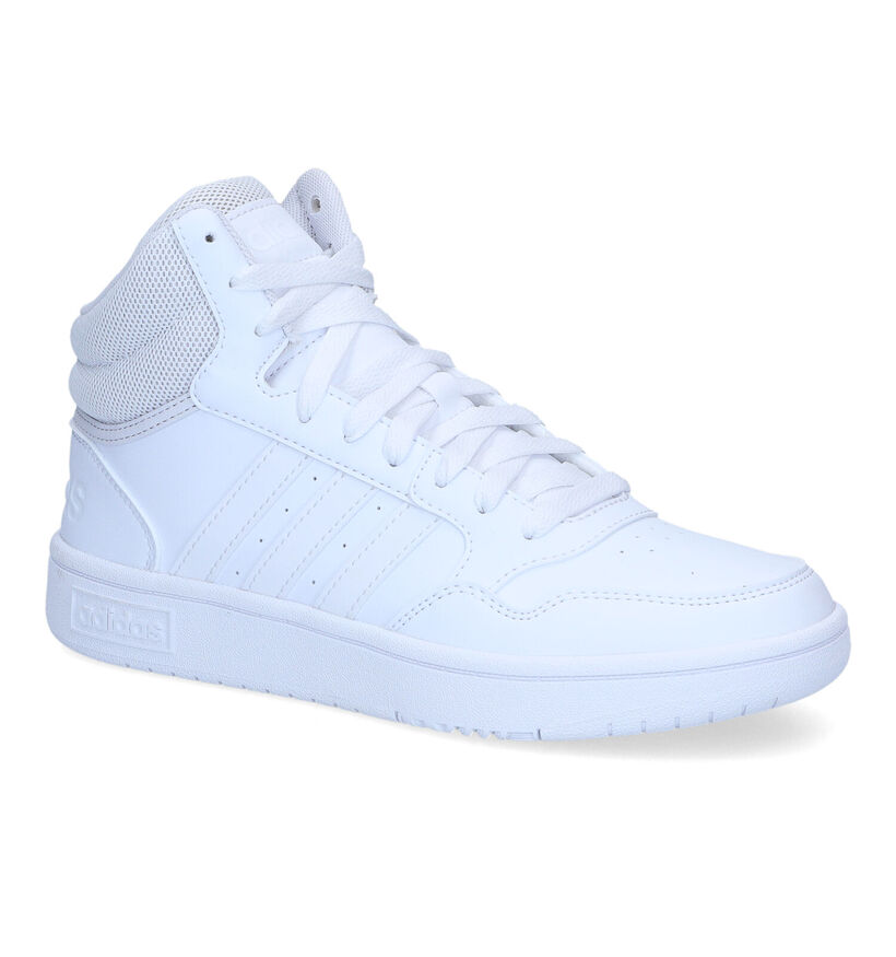 adidas Hoops 3.0 Mid Witte Sneakers in kunstleer (308287)