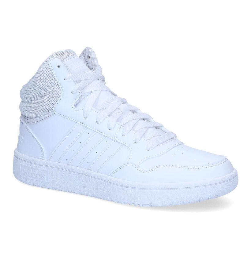 adidas Hoops 3.0 Mid Baskets en Blanc pour femmes (329412) - pour semelles orthopédiques