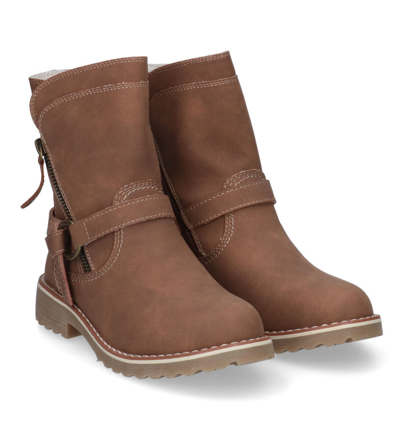 Milo & Mila Bottes courtes en Camel pour filles (316206)