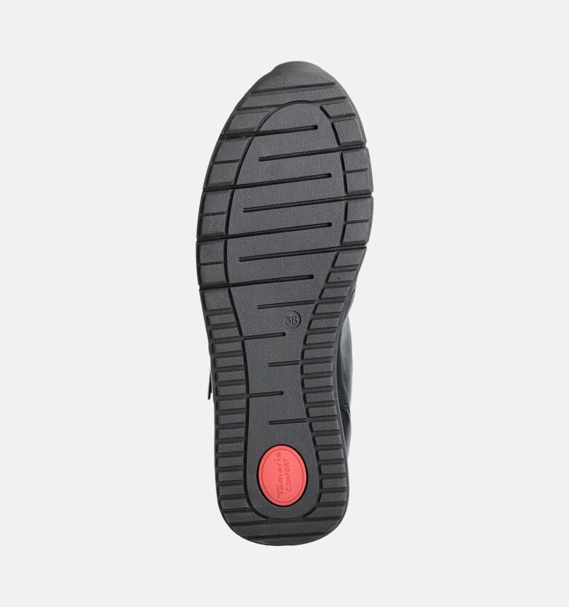 Tamaris Comfort Zwarte Rits-veterschoenen voor dames (360414) - geschikt voor steunzolen
