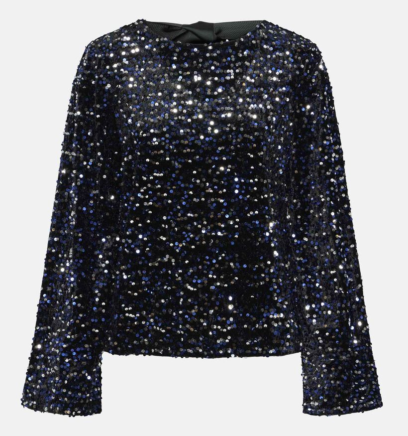 Pieces Kam Zwarte Blouse met pailletten voor dames (348362)
