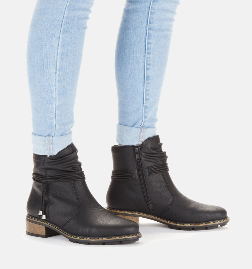 Rieker Bottines plates en Noir pour femmes (347433)
