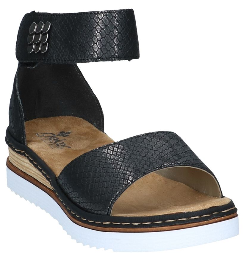 Donkergrijze Metallic Sandalen Rieker in kunstleer (251658)