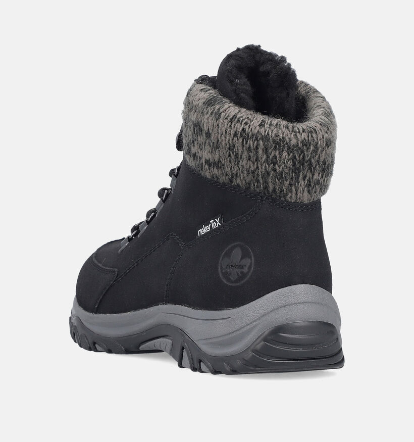 Rieker Zwarte Hoge Wandelschoenen met RiekerTEX voor dames (379949) - geschikt voor steunzolen