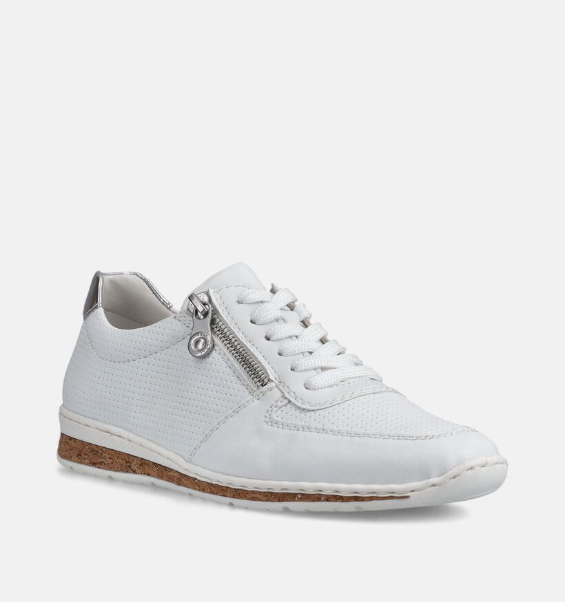 Rieker Witte Sneakers voor dames (367716) - geschikt voor steunzolen