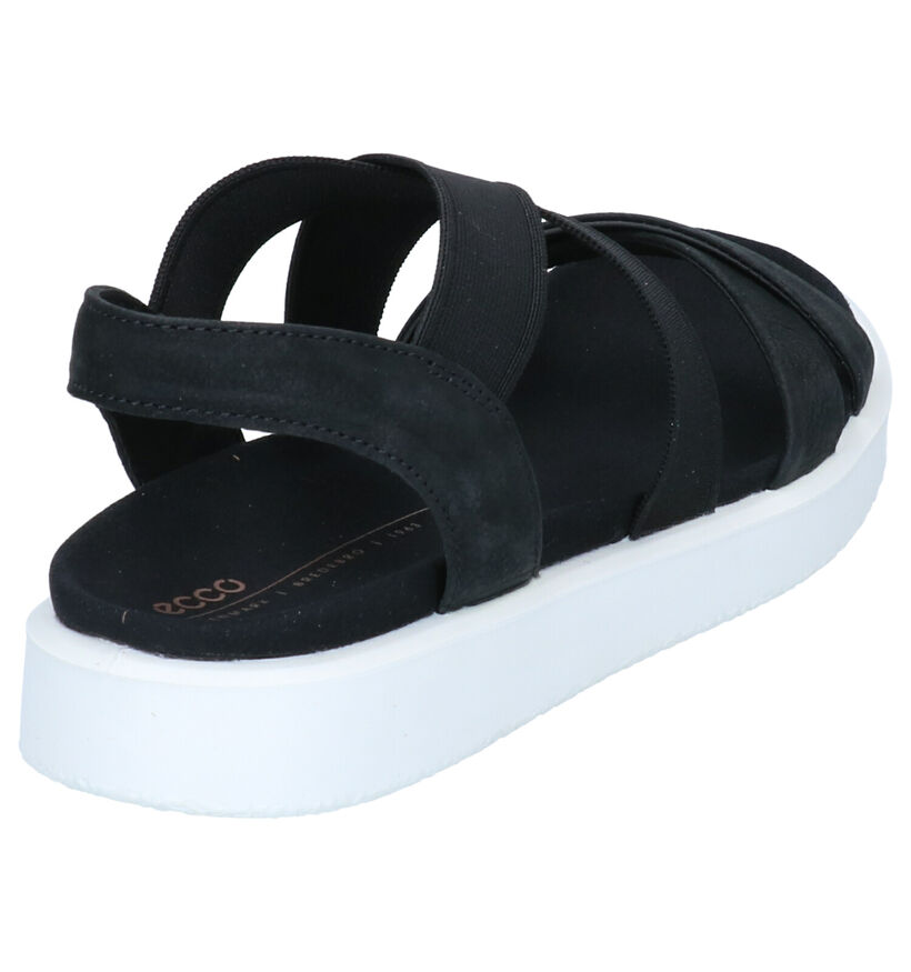 ECCO Sandales plates en Noir en nubuck (269699)