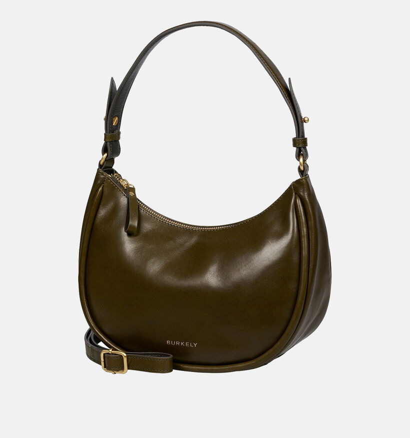 Burkely Vintage Veda Crescent Bag Olijfgroene Schoudertas voor dames (363090)
