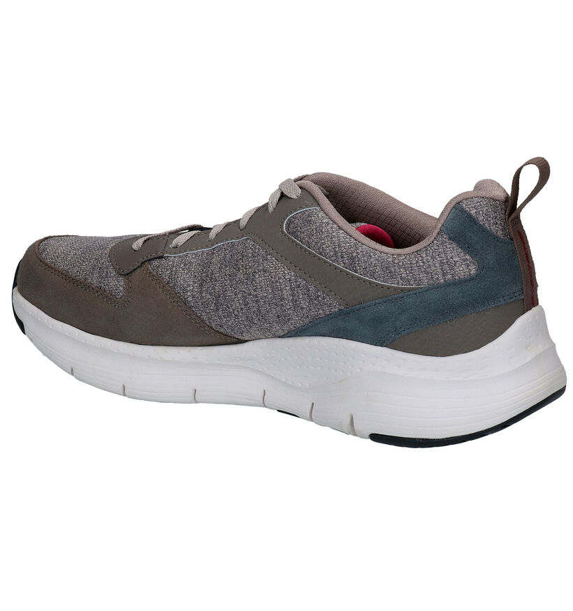 Skechers Arch Fit Grijze Sneakers in leer (295638)