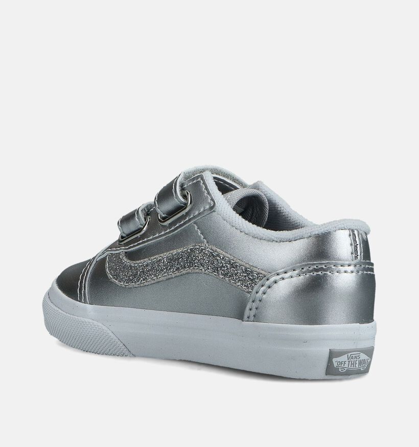 Vans Old Skool V Baskets à Velcro en Argent pour filles (361019)
