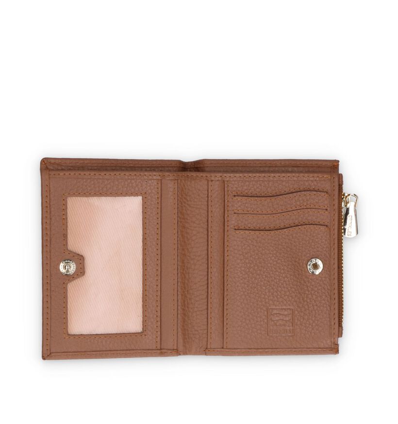 Crinkles Porte-monnaie zippé en Noir pour femmes (340522)