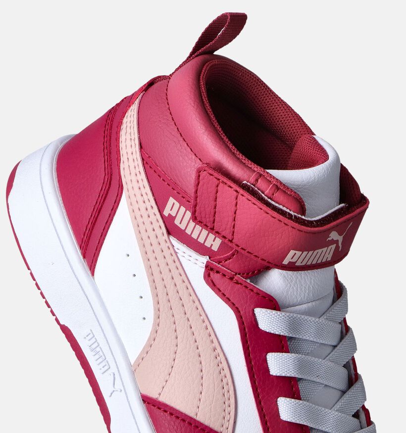 Puma Rebound v6 mid Baskets en Rouge pour filles (350370) - pour semelles orthopédiques