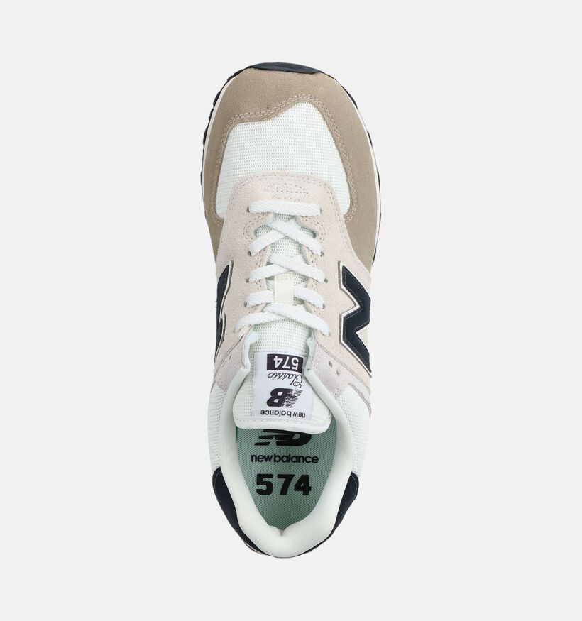 New Balance 574 Witte/Zwarte Sneakers voor heren (375107) - geschikt voor steunzolen