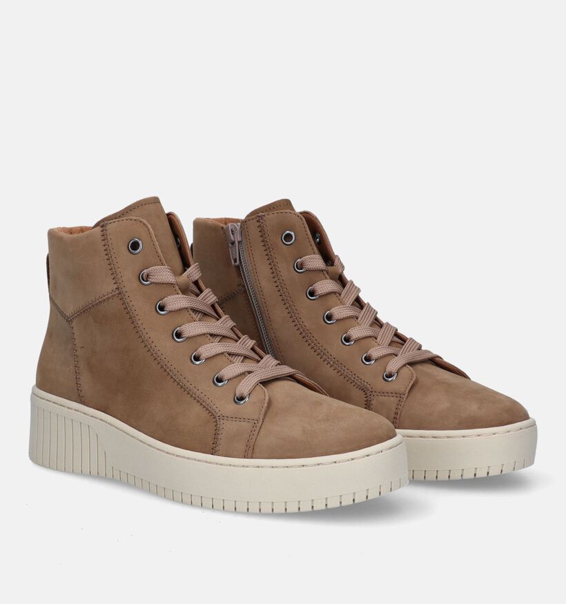 Gabor Best Fitting Camel Hoge sneakers voor dames (331300) - geschikt voor steunzolen