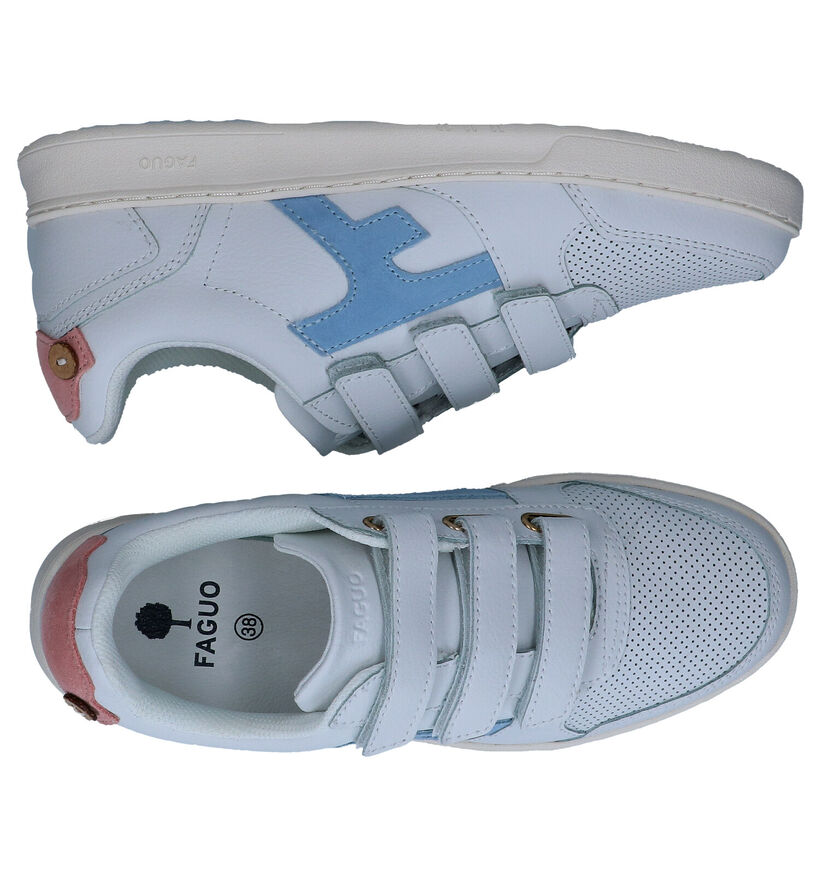 Faguo Hazel Witte Sneakers in kunstleer (288224)