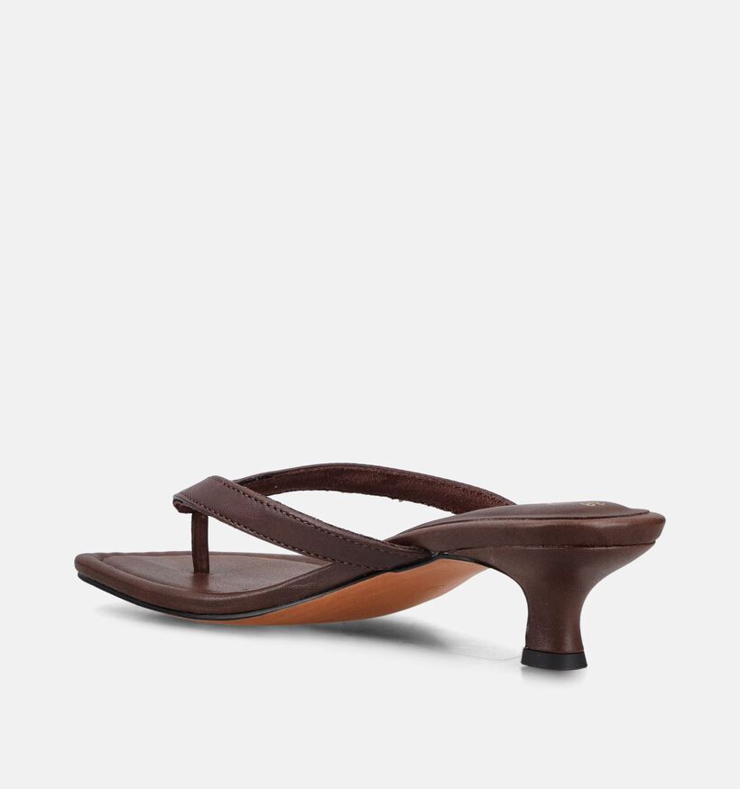 Marco Tozzi Donkerbruine Slippers met Hak voor dames (373356)