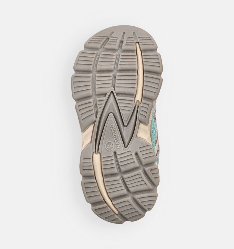 Naturino Wave Baskets en Bleu/Vert pour filles (377263) - pour semelles orthop&eacute;diques