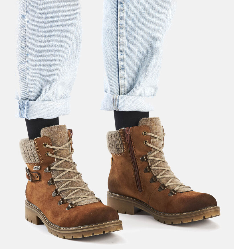 Rieker Cognac Waterdichte bottines voor dames (347490)