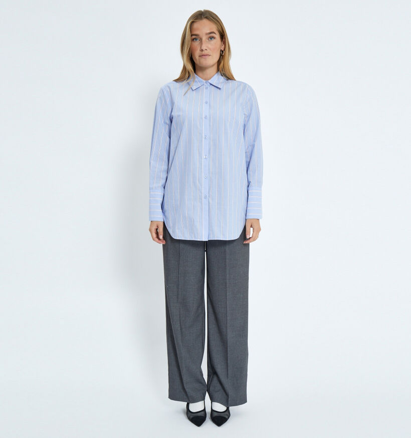 Minus Liora Oversize Chemise raye en Bleu pour femmes (352009)