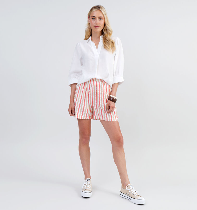 Pieces Lucid Beige Gestreepte Short voor dames (334650)