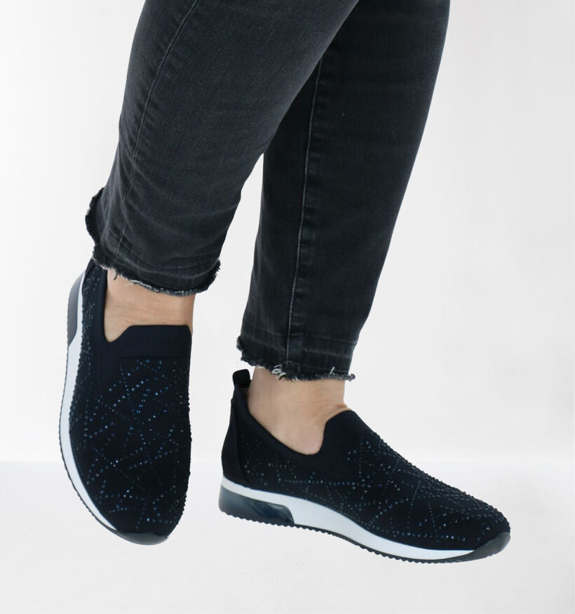 Ara Lissabon Blauwe Instappers in stof (288963)