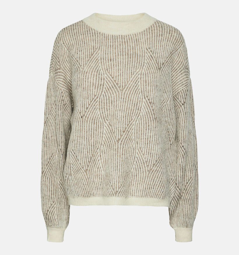 Pieces Jenna Taupe Gebreide trui voor dames (344980)