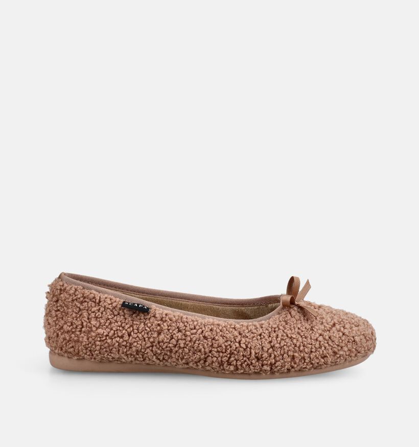 Scapa Bruine Teddy Ballerina Pantoffels voor dames (380854)