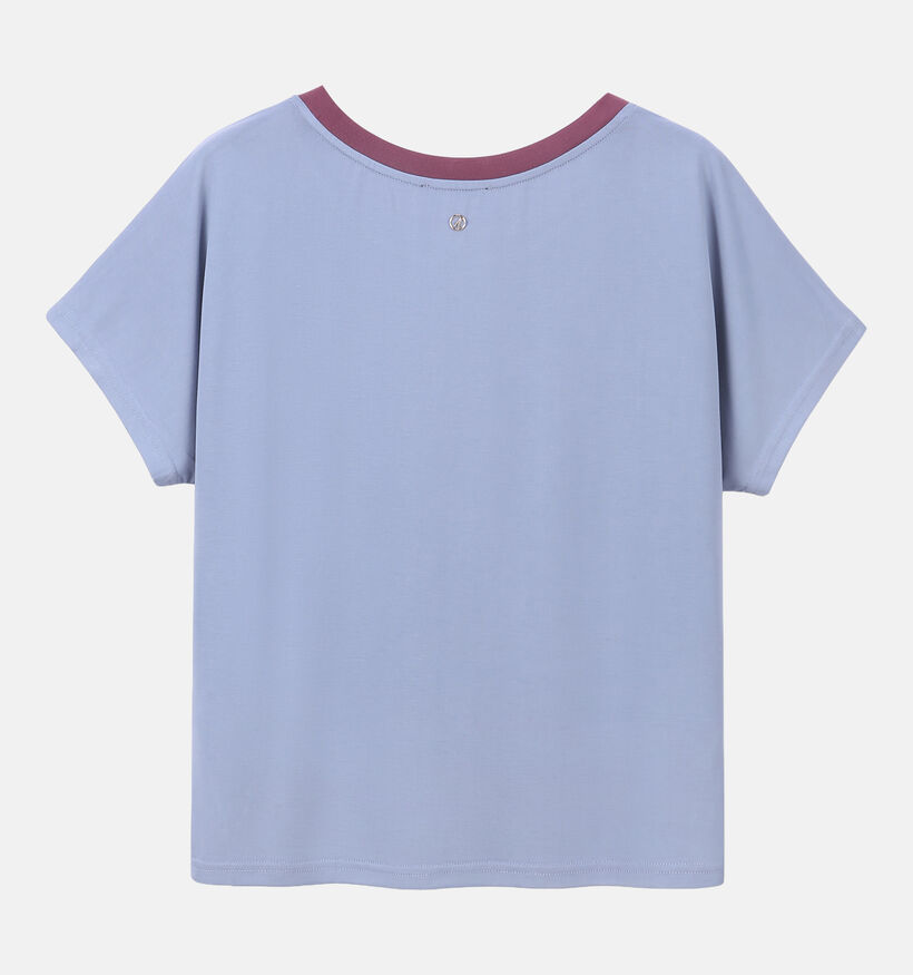 Ador&eacute; Oreane Blauwe/Witte T-shirt met Korte Mouwen voor dames (384073)