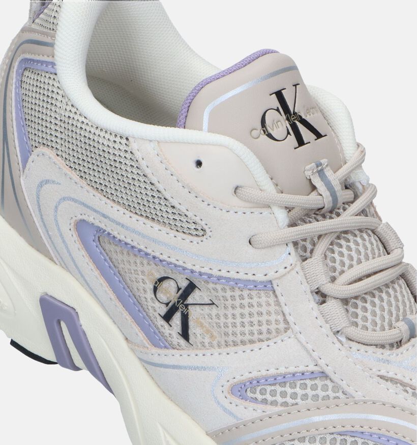 Calvin Klein Retro Tennis Ecru Sneakers voor dames (326392) - geschikt voor steunzolen