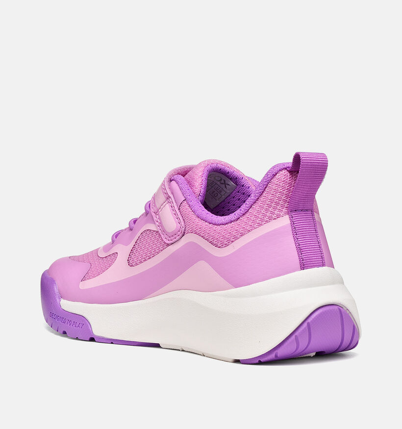 Geox Pro-Ran Girl Baskets basses en Rose pour filles (377735) - pour semelles orthop&eacute;diques