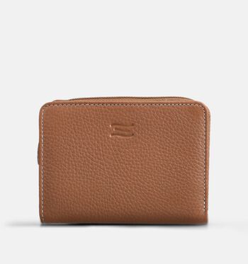 Crinkles Portemonnees Bruin/Beige/Blauw