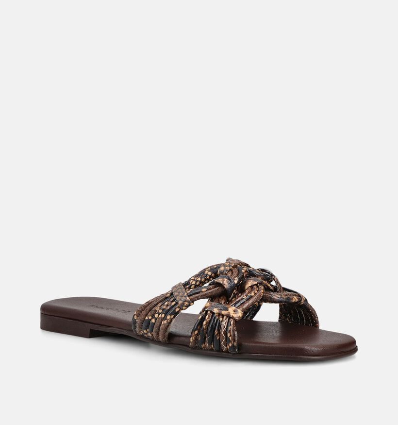 March23 Palermo Donkerbruine Slippers voor dames (372168)