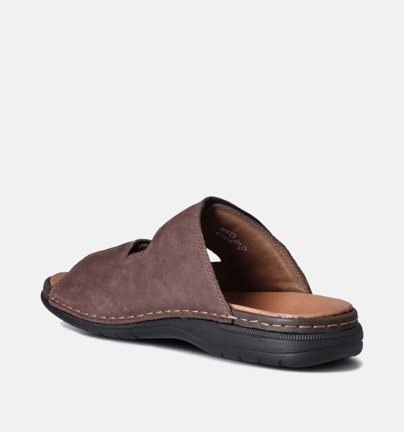 Rieker Nu-pieds casual en Brun foncé pour hommes (354831)