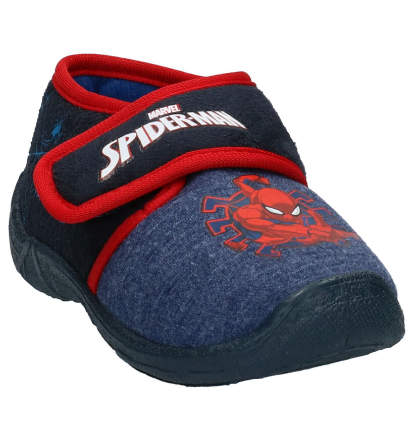Spiderman Pantoufles fermées en Bleu foncé en textile (270529)